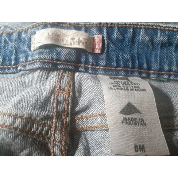 Levi 545 Shorts Women's Cutoff Distressed Blue Jeans Size 28 - Picture 9 of 10